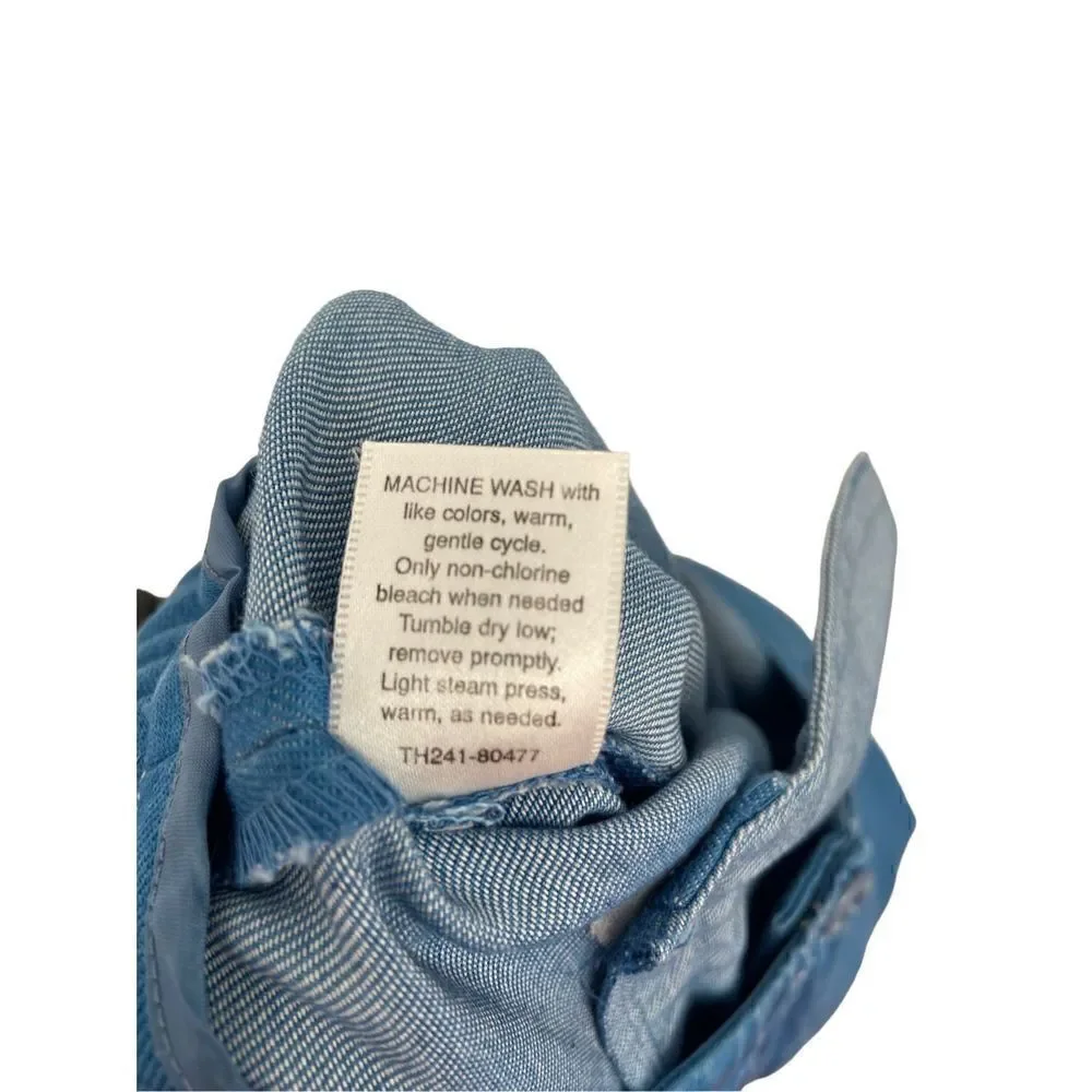 Pendleton Wide Leg Cropped Comfort Pants Blue Size 12 NWT - Picture 9 of 10